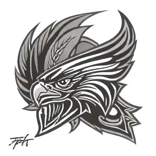 falcons logo with the nfl logo incorporated into the design tattoo design idea