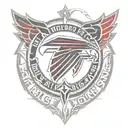 atl falcons logo with the nfl logo incorporated representing the client's love for atlanta falcons tattoo design idea