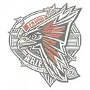atl falcons logo with the nfl logo incorporated representing the client's love for atlanta falcons tattoo design idea