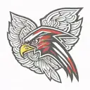 atl falcons logo with the nfl logo incorporated representing the client's love for atlanta falcons tattoo design idea