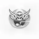 thunderbolt with wave design inside outline tattoo design idea