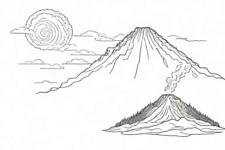 acatenango volcano tattoo design idea