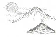 acatenango volcano tattoo design idea