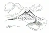 acatenango volcano tattoo design idea