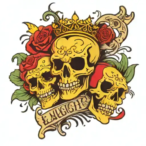 laugh now cry later suicide king of broken heart tattoo design idea