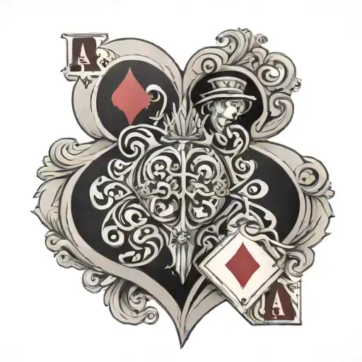 an ace of hearts and king of spade together forming black jack, under a 420 depicted tattoo design idea