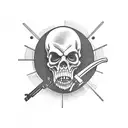 Grim Reaper with gun tattoo design idea