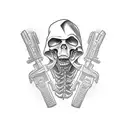 Grim Reaper with gun tattoo design idea