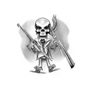 Grim Reaper with gun tattoo design idea