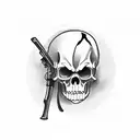 Grim Reaper with gun tattoo design idea