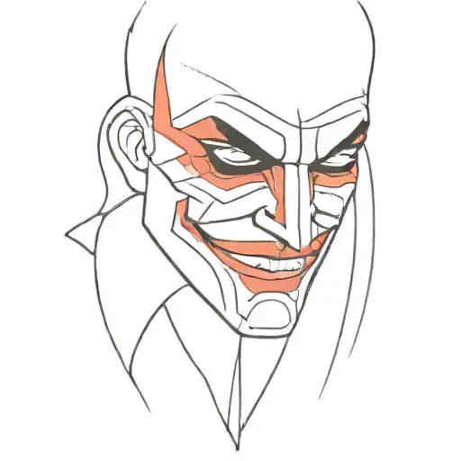 mask of joker red and black tattoo design idea