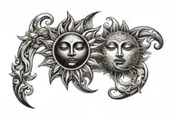 Sun And Moon tattoo design idea