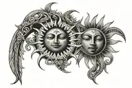 Sun And Moon tattoo design idea
