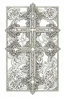 upside-down cross tattoo design idea