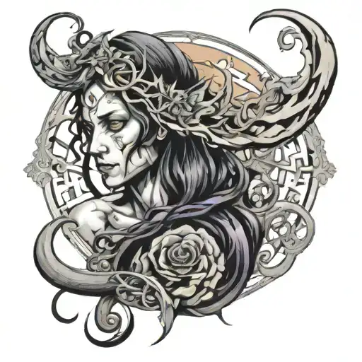 incubus and sucubus gemini sign tattoo design idea