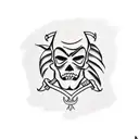 Create a traditional American-style tattoo design for the front of the right forearm, merging a man's alter ego tattoo design idea