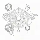 Stella moon phases tattoo design idea