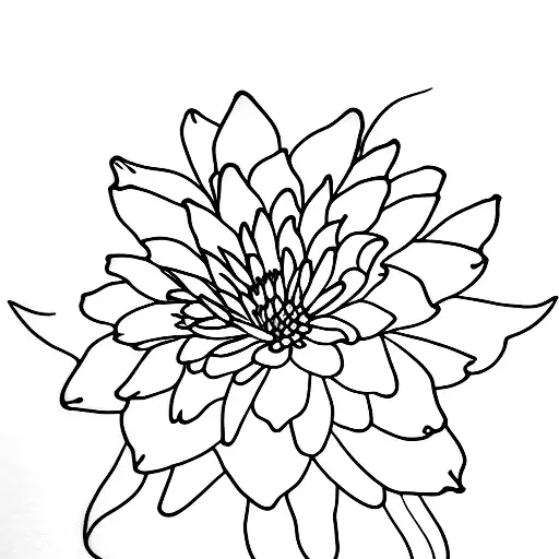 Marigold Water Lily Cosmos Larkspur tattoo design idea