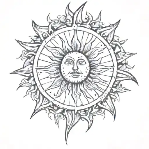 sun, loss tattoo design idea