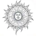 sun, loss tattoo design idea