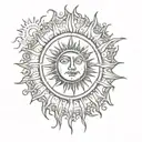 sun, loss tattoo design idea