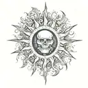 sun, loss tattoo design idea