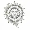 sun, loss tattoo design idea