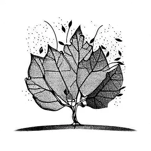 tree,leaves falling from the wind,apple tree tattoo design idea