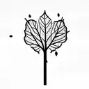 leaves falling from the wind,apple tree tattoo design idea