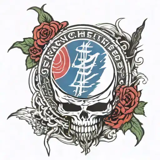 Manchester United Steal your face Grateful Dead  tattoo design idea