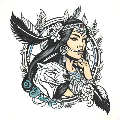 pocahontas de disney style tattoo tattoo design idea