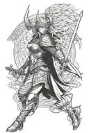 Valkyrie warrior tattoo design idea