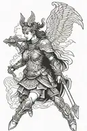 Valkyrie warrior tattoo design idea