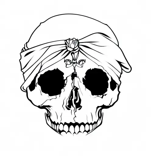 a skull with a bandana tattoo design idea
