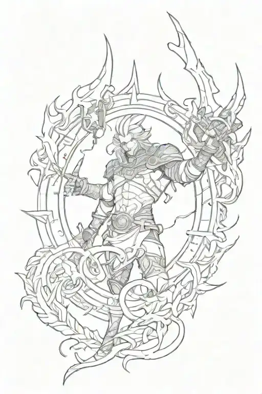 Astarion from videogame Baldur's Gate as a tattoo design tattoo design idea