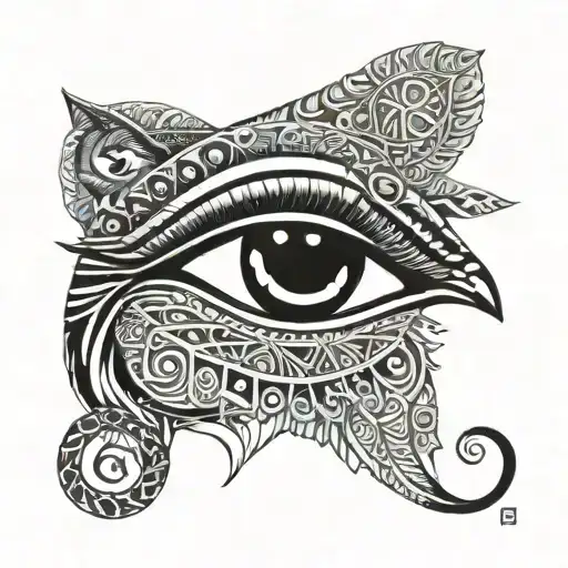 africa continent eye of horus piramide wild animal tattoo design idea