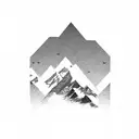 A mountain range silhouette with a barbell incorporated into the design tattoo design idea