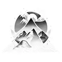 A mountain range silhouette with a barbell incorporated into the design tattoo design idea