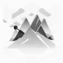 A mountain range silhouette with a barbell incorporated into the design tattoo design idea