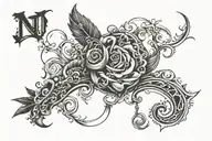 2008 generation and letters DZENOPOLJAC tattoo design idea