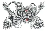 2008 generation and letters DZENOPOLJAC tattoo design idea
