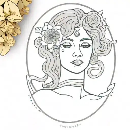 Feminine Medusa Tarot card tattoo design idea