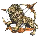 lion and bow arrow  tattoo design idea