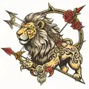 lion and bow arrow  tattoo design idea