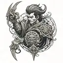 Create a brand like tattoo from the brands designs from Berserk, Doom, Bloodborne and Penitent One from Blasphemous.  tattoo design idea