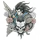 Create a brand like tattoo from the brands designs from Berserk, Doom, Bloodborne and Penitent One from Blasphemous.  tattoo design idea