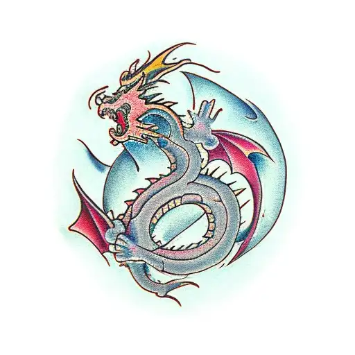 Dragon angry tattoo design idea
