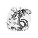 Dragon angry tattoo design idea