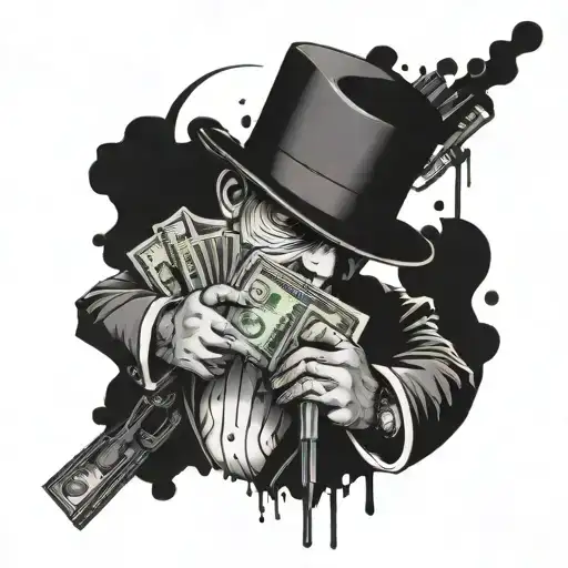 gangster making money tattoo design idea