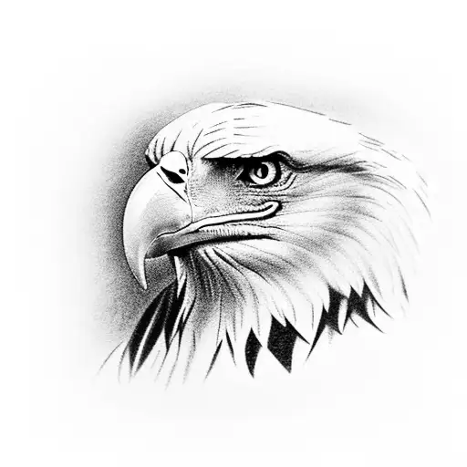 A majestic bald eagle perched on a wooden beam, representing the client's love for America and woodworking tattoo design idea